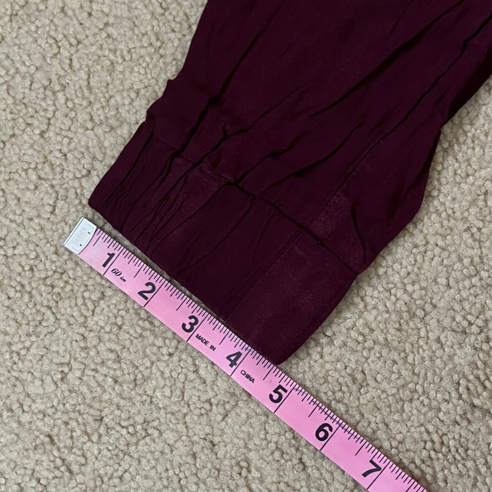 Lightweight Burgundy Jogger Pants, Small, Adjustable, with pockets - Picture 7 of 9